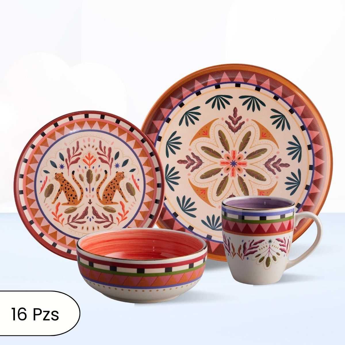 CORONA - Juego de Vajillas Selvatica 16 Piezas Corona