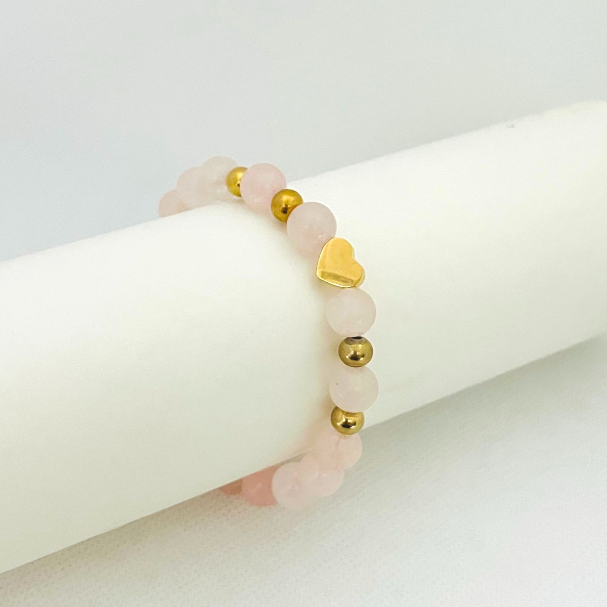 GENERICO - Pulsera Cuarzo Rosa y Acero - Reyna