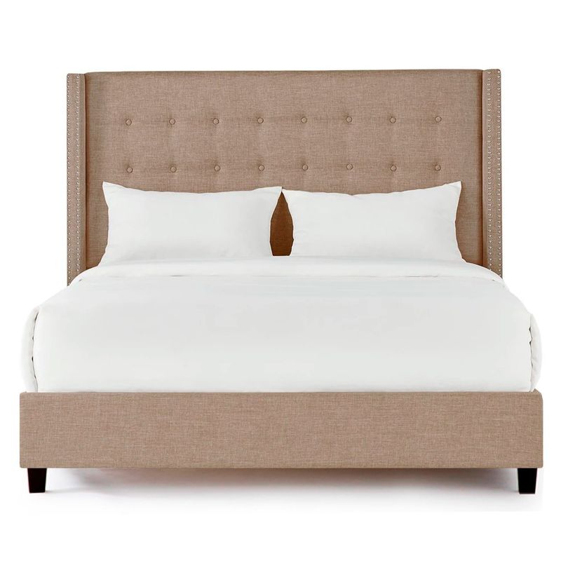 GENERICO - Cama Tapizada Cubo Canela 1.5 Plz