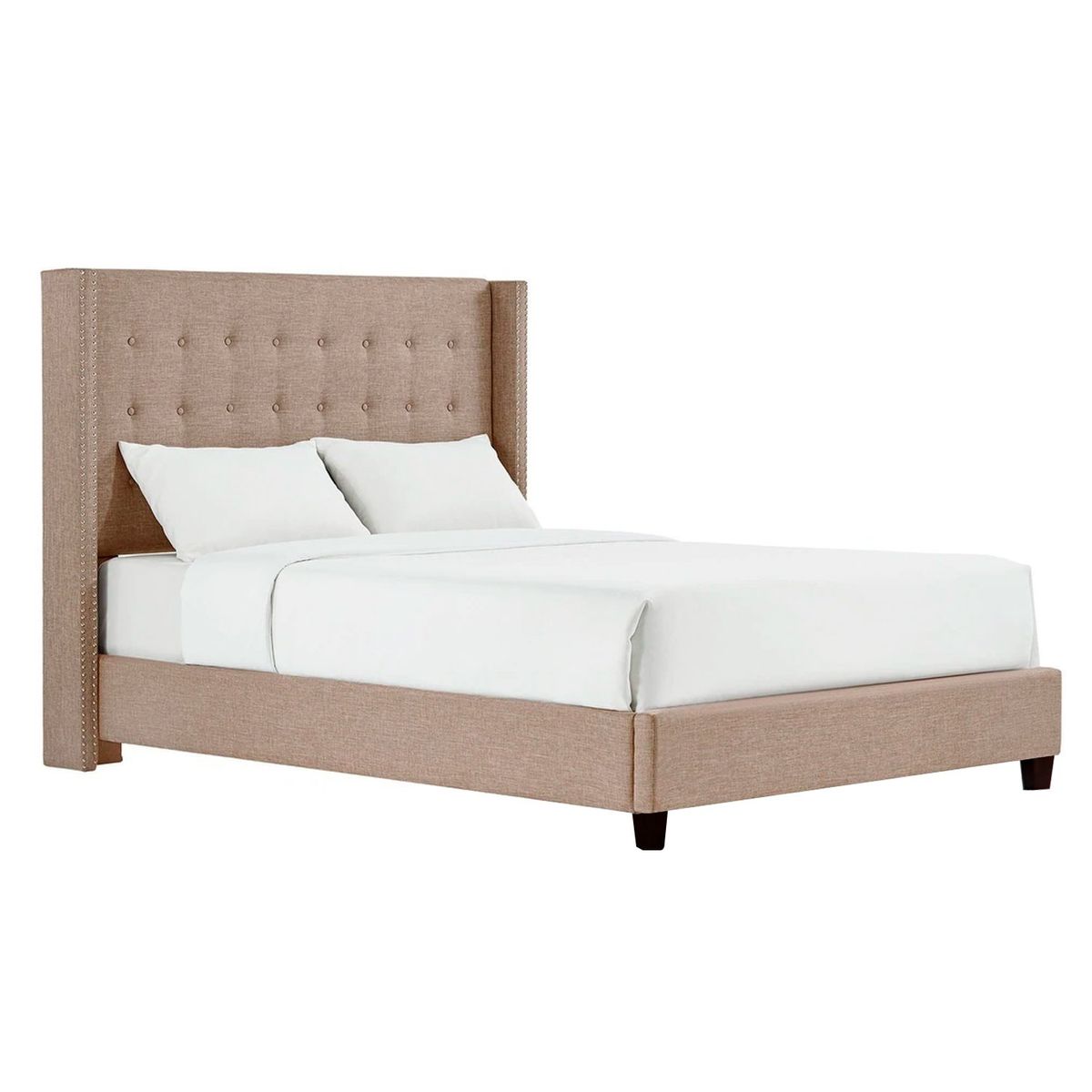 GENERICO - Cama Tapizada Cubo Canela 1.5 Plz