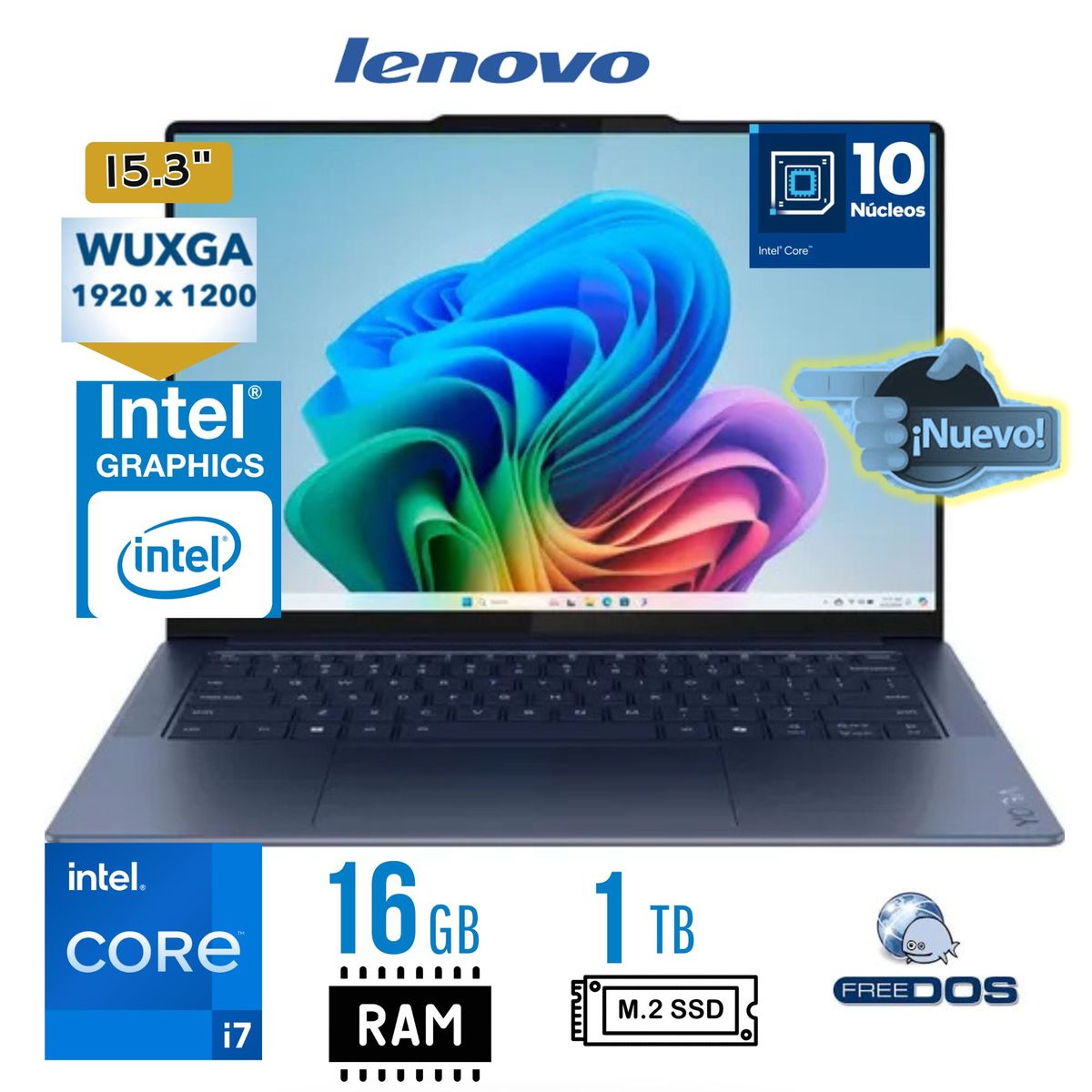 LENOVO - Laptop Lenovo ,IDEAPAD SLIM 3 15IRH10  intel Core i7 13va Gen, Ram 16GB, SSD 1TB, 15.6 FHD, FreeDos