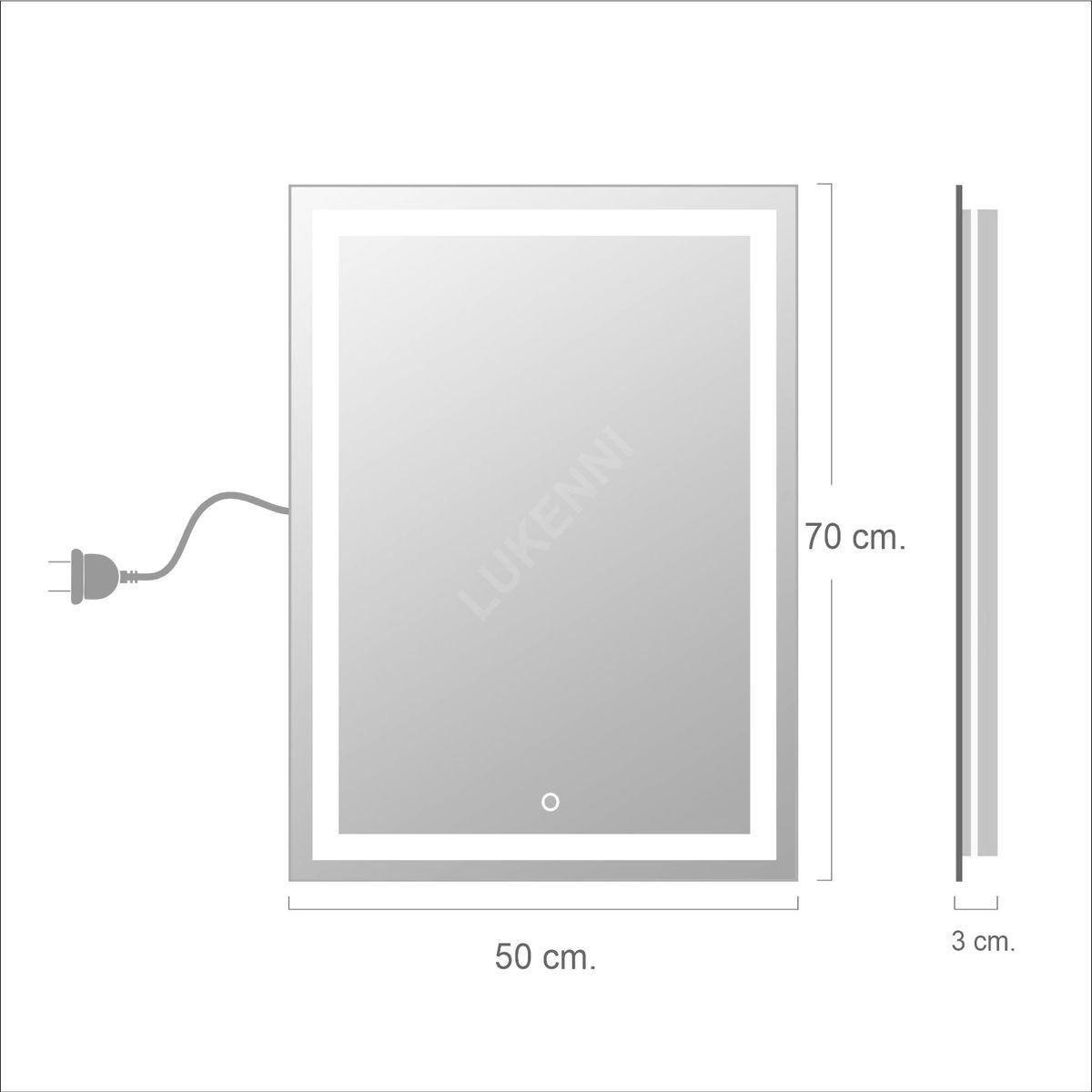 OEM - Espejo LED Tactil 50x70 cm MERCE