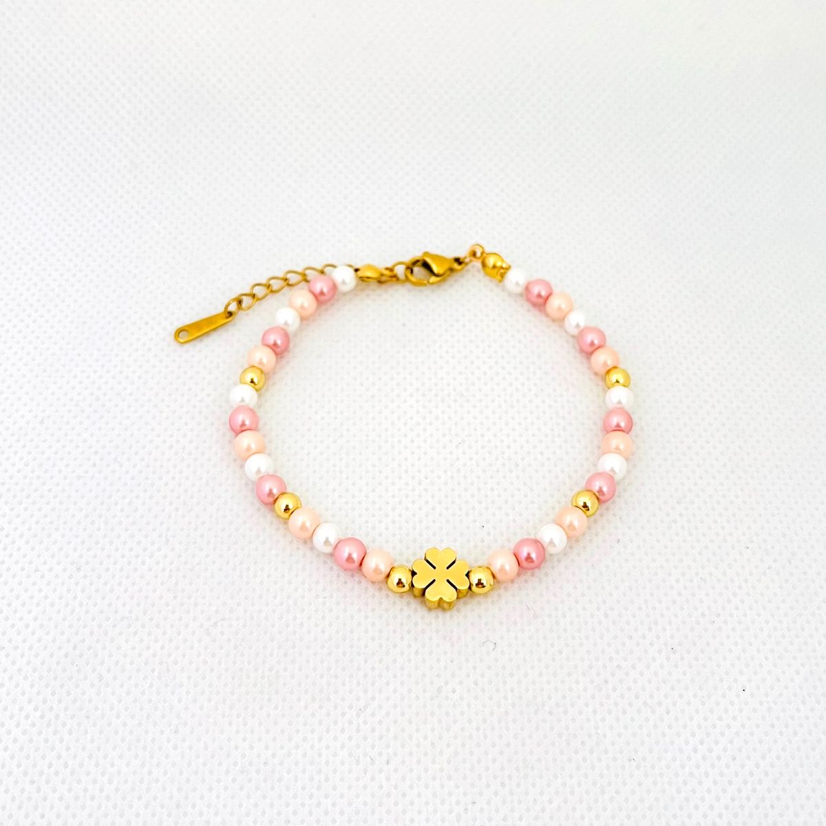 GENERICO - Pulsera Regulable Perla Checa y Acero - Soila