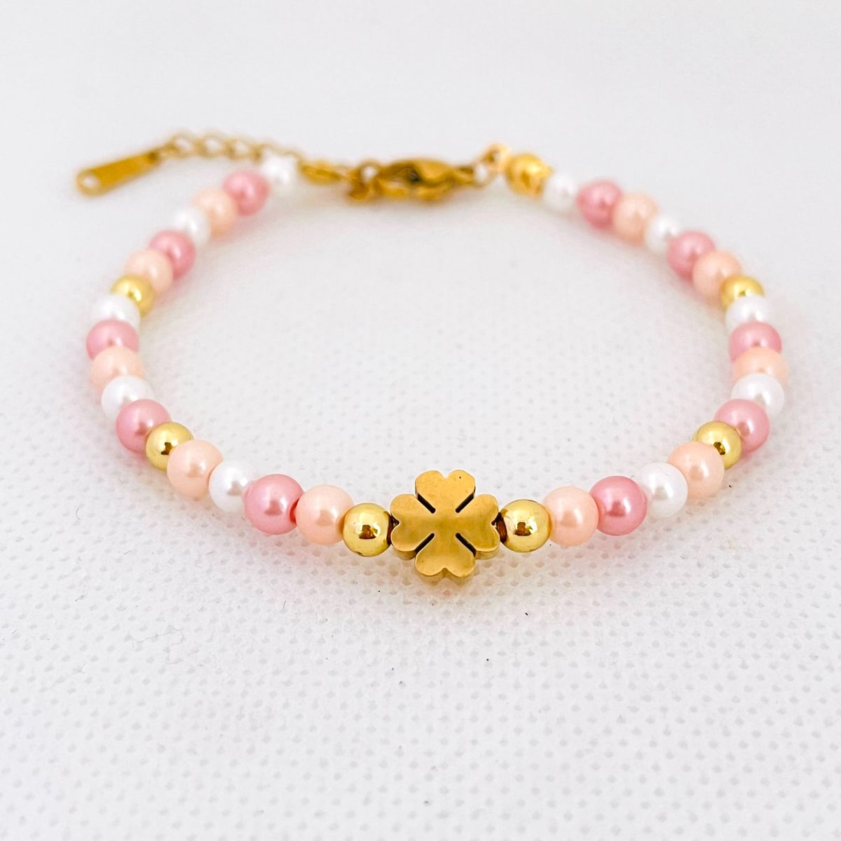 GENERICO - Pulsera Regulable Perla Checa y Acero - Soila