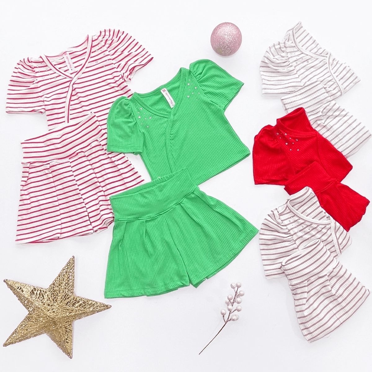 KIDS MASHMELO - Outfit de Polo en Rib y Falda Short para Niña - Kids Mashmelo