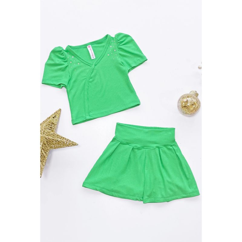 KIDS MASHMELO - Outfit de Polo en Rib y Falda Short para Niña - Kids Mashmelo