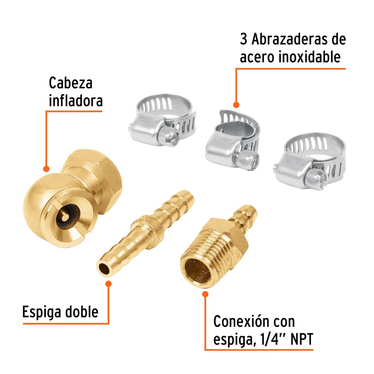 TRUPER - Juego Reparador para Manguera y Cabeza Infladora 19021 Truper