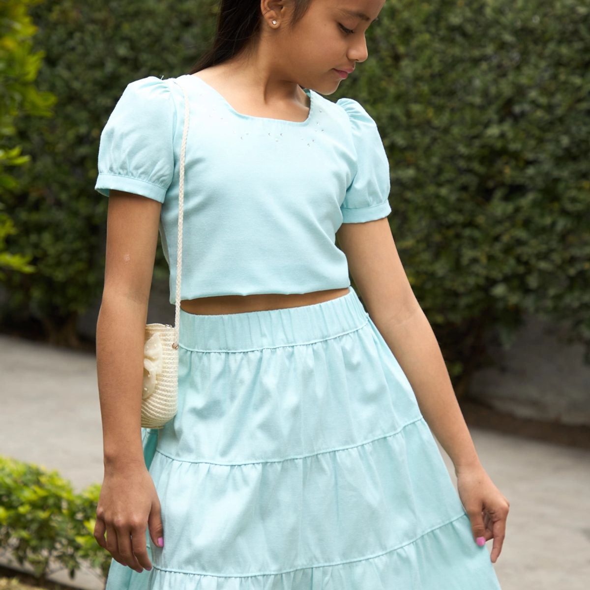 KIDS MASHMELO - Outfit de Top con Falda Larga en Oxford para Niña - Kids Mahmelo