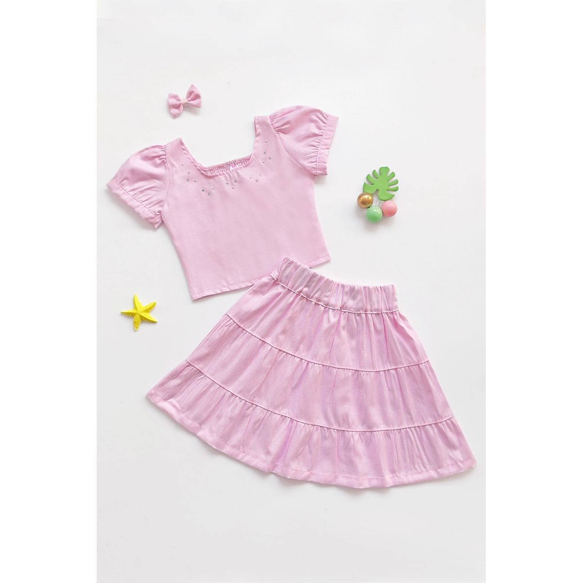 KIDS MASHMELO - Outfit de Top con Falda Larga en Oxford para Niña - Kids Mahmelo