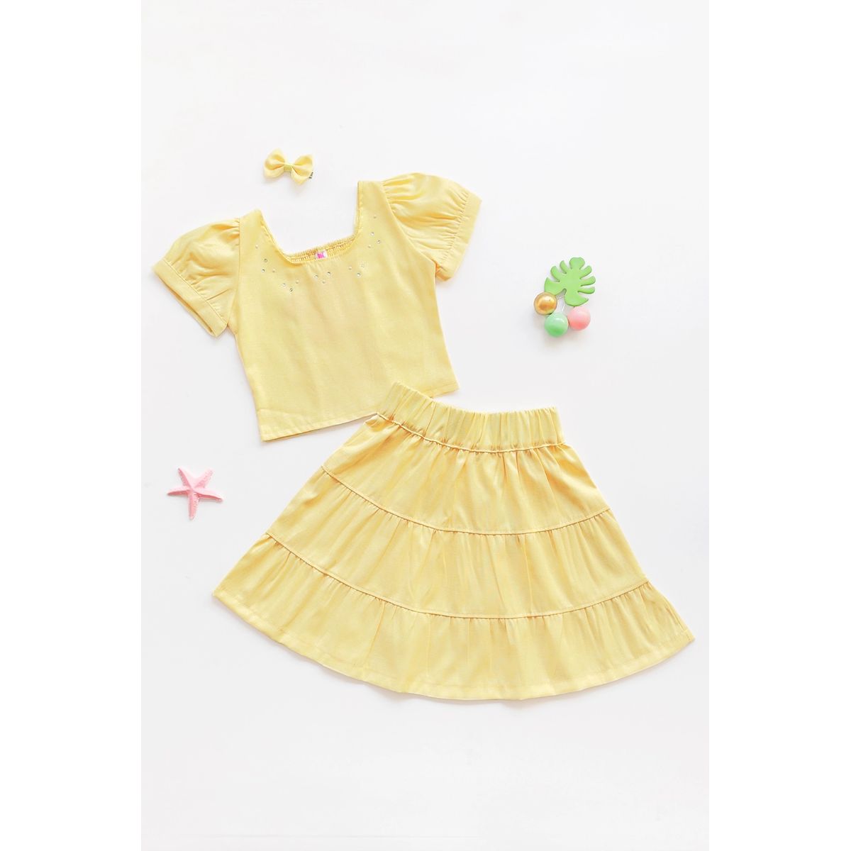 KIDS MASHMELO - Outfit de Top con Falda Larga en Oxford para Niña - Kids Mahmelo