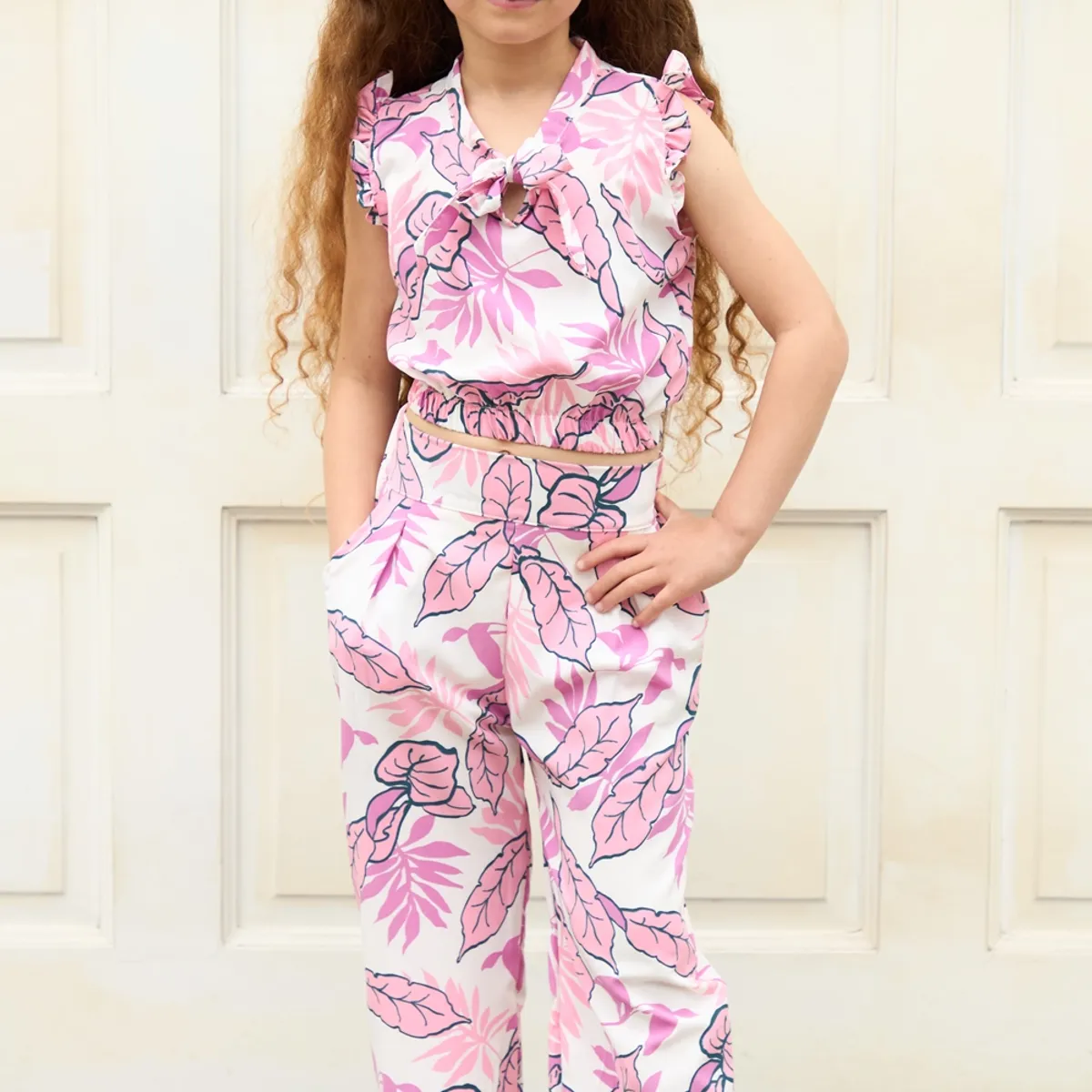 KIDS MASHMELO - Outfit de Seda Mate con Pantalon y Top para Niña - Kids Mahmelo