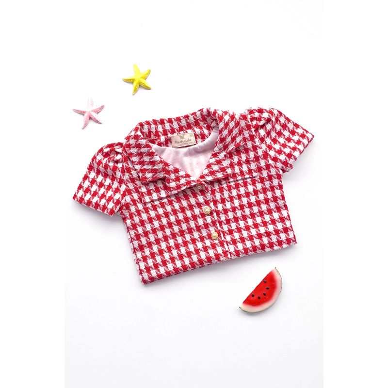 KIDS MASHMELO - Chaqueta Crop Chanel con Solapa para Niña - Kids Mahmelo