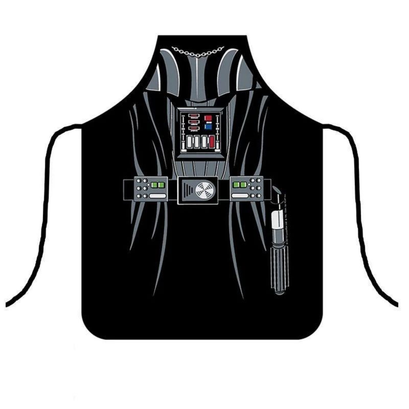 GENERICO - Delantal o Mandil de Cocina Estampado Digital Star Wars - Negro