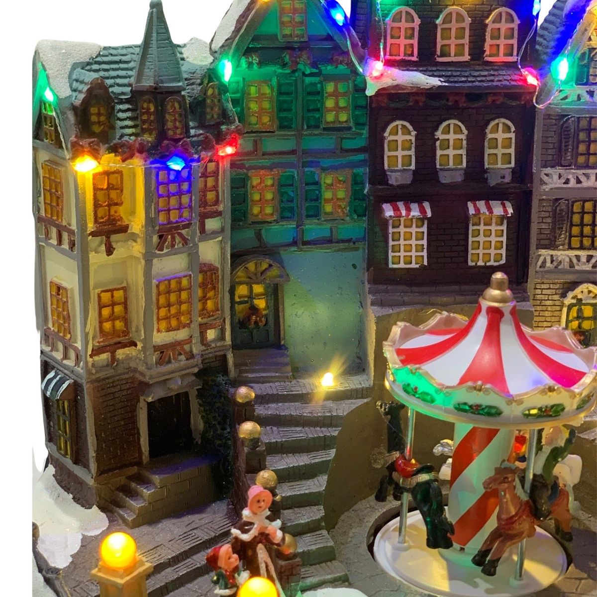 GENERICO - Villa Navideña con Carrusel Giratorio