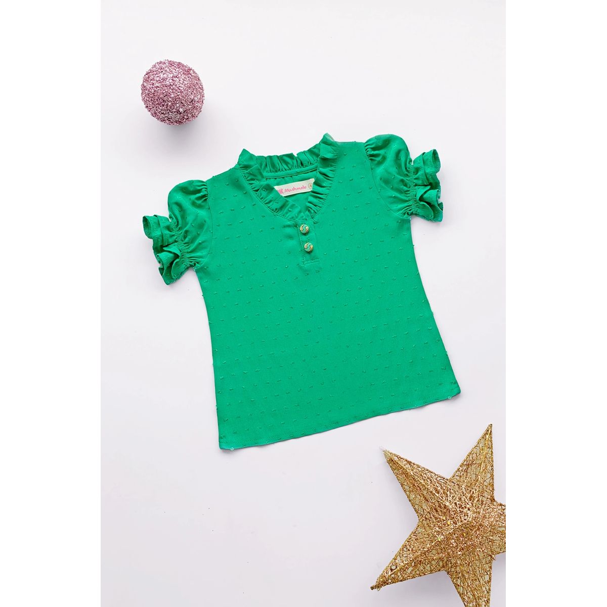 KIDS MASHMELO - Blusa para Niña con Volante en Cuello - Kids Mahmelo