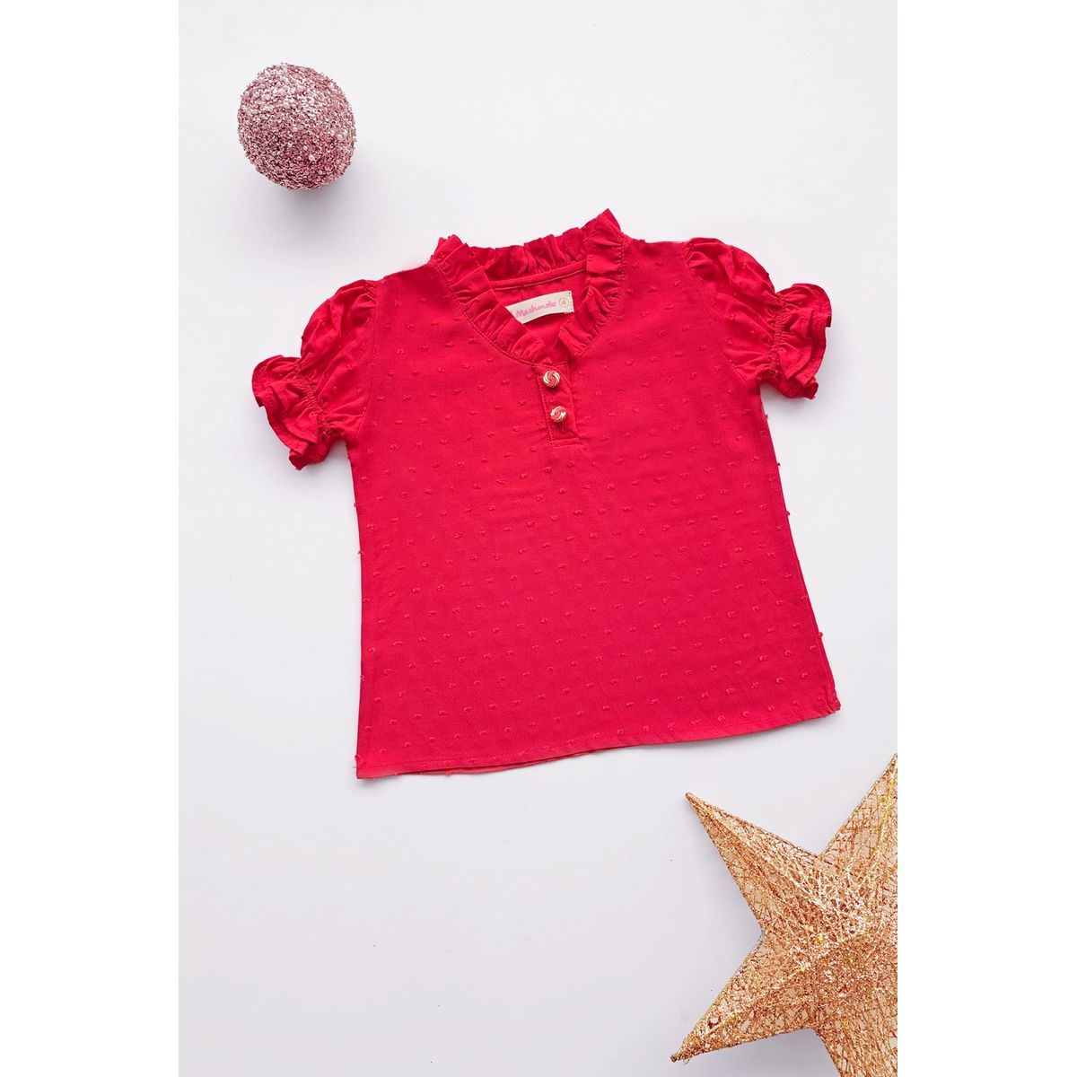 KIDS MASHMELO - Blusa para Niña con Volante en Cuello - Kids Mahmelo