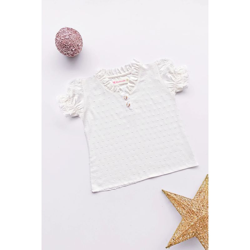 KIDS MASHMELO - Blusa para Niña con Volante en Cuello - Kids Mahmelo