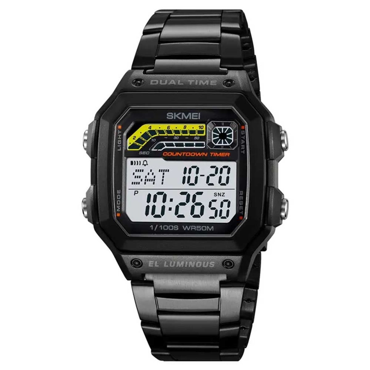 SKMEI - Reloj Skmei 2307 Hombre Digital Deportivo 2 Tiempos Cronómetro - Negro