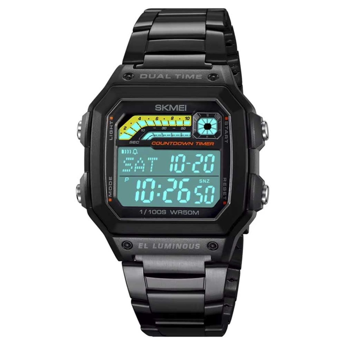 SKMEI - Reloj Skmei 2307 Hombre Digital Deportivo 2 Tiempos Cronómetro - Negro