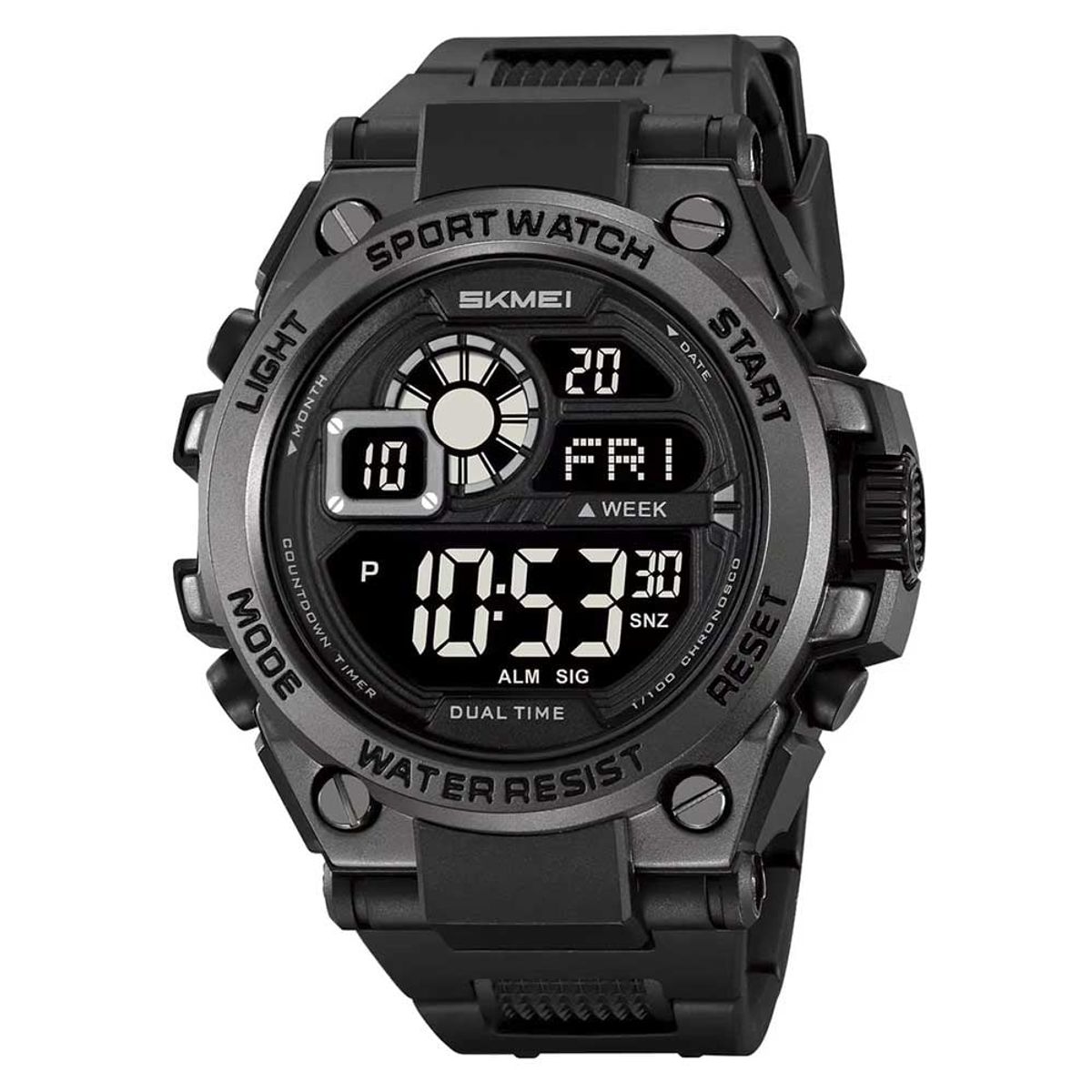 SKMEI - Reloj Skmei 2318 Hombre Digital Deportivo Cronómetro Dual LED - Negro
