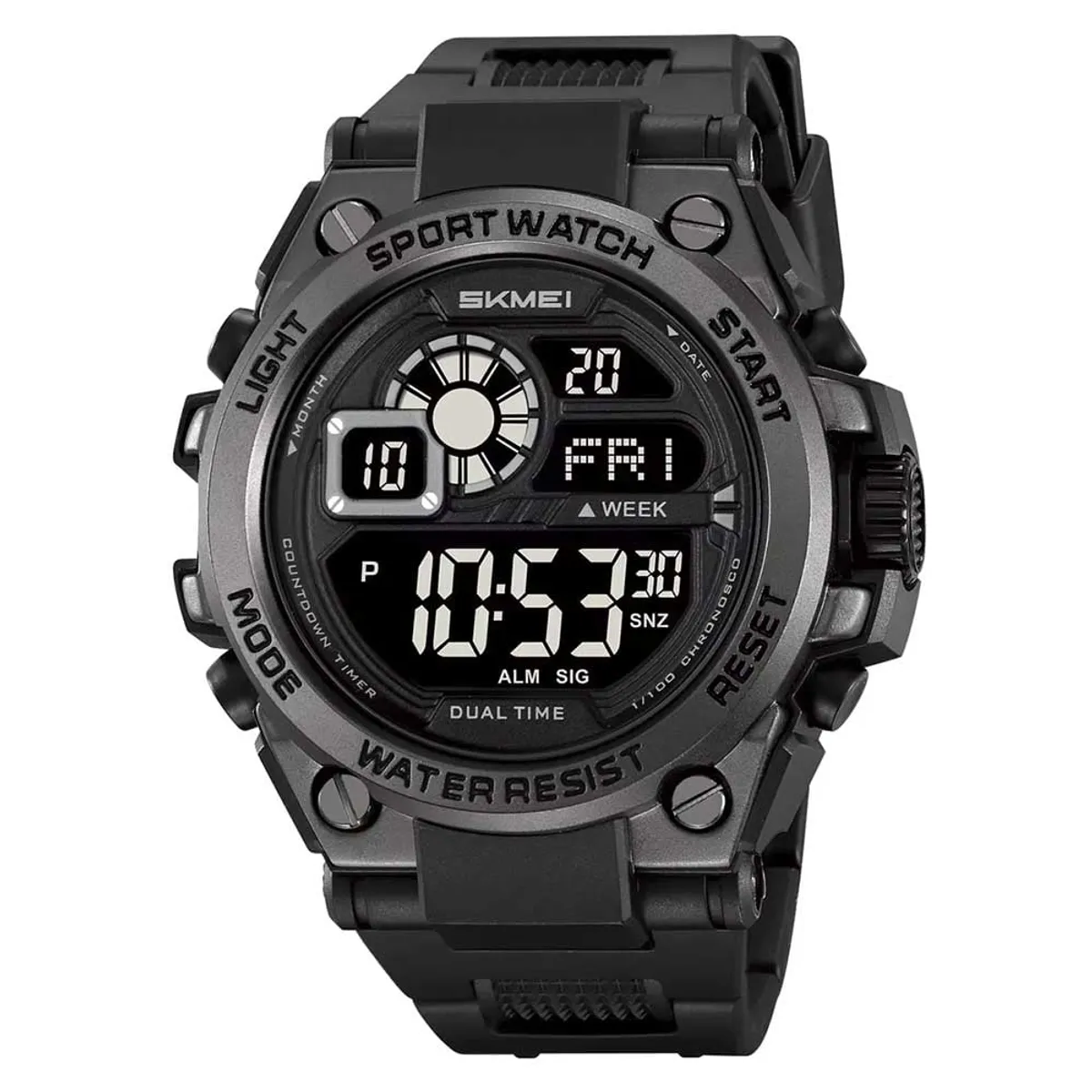 SKMEI - Reloj Skmei 2318 Hombre Digital Deportivo Cronómetro Dual LED - Negro