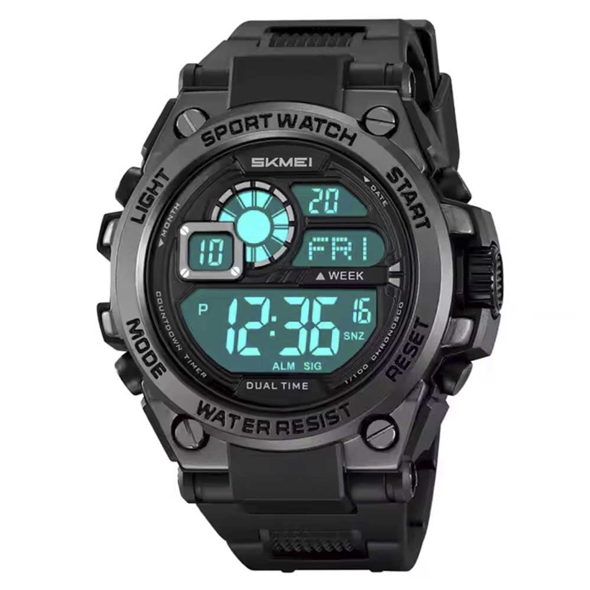 SKMEI - Reloj Skmei 2318 Hombre Digital Deportivo Cronómetro Dual LED - Negro