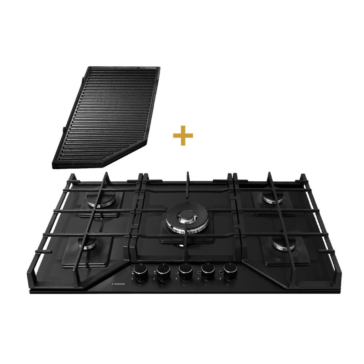 SOLE - Encimera Sole 5 Quemadores SOLCO060+Parrilla Max Grill Hierro Fundido.