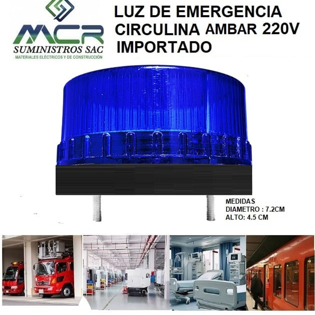 GENERICO - LUZ DE EMERGENCIA LED CIRCULINA AZUL 220V IMPORTADO