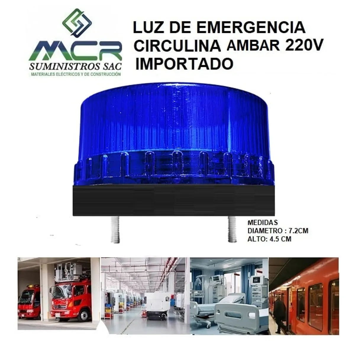 GENERICO - LUZ DE EMERGENCIA LED CIRCULINA AZUL 220V IMPORTADO