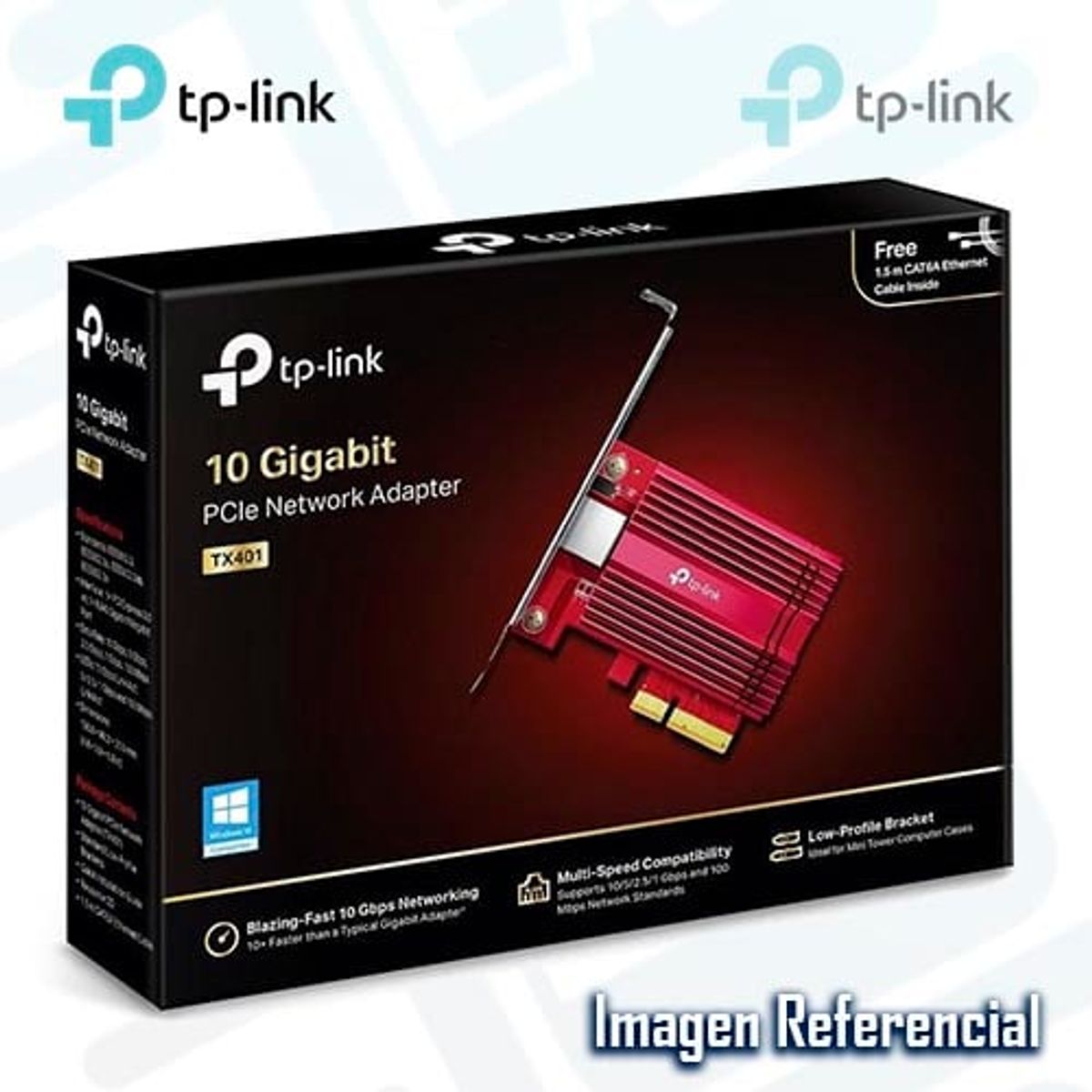 TP LINK - TARJETA DE RED TP-LINK TX401 PCI-E RJ45 CAT 6A ROJO PN TX401