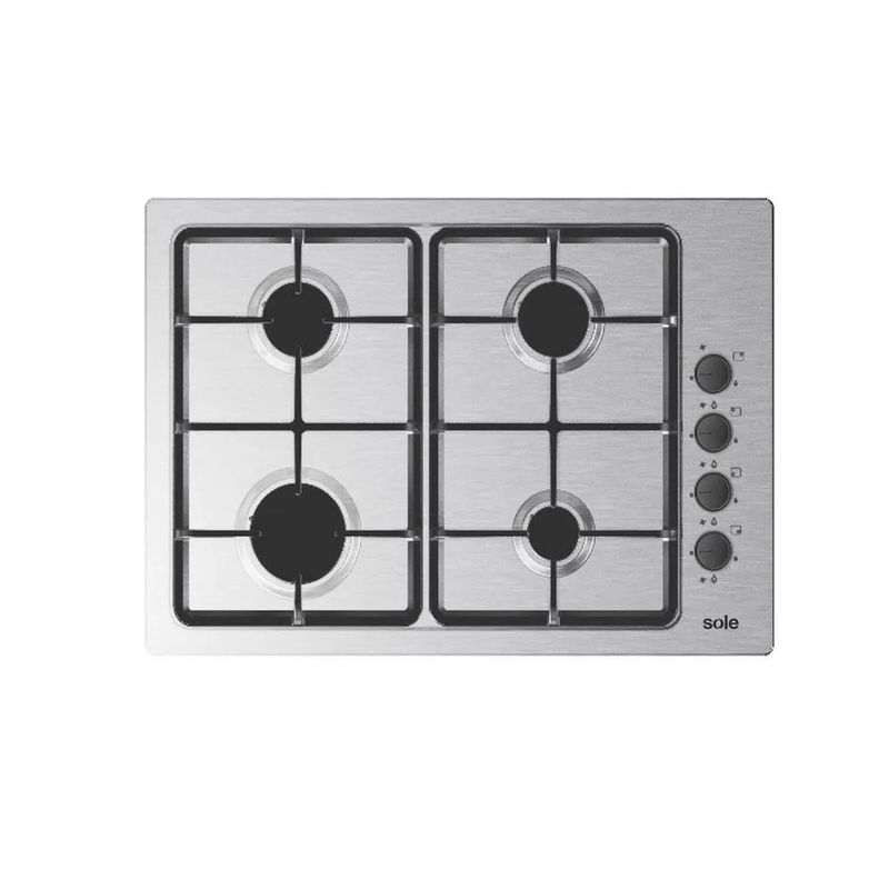 SOLE - Encimera Empotrable a Gas Sole SOLCO048V2 4 Quemadores Acero Inox.
