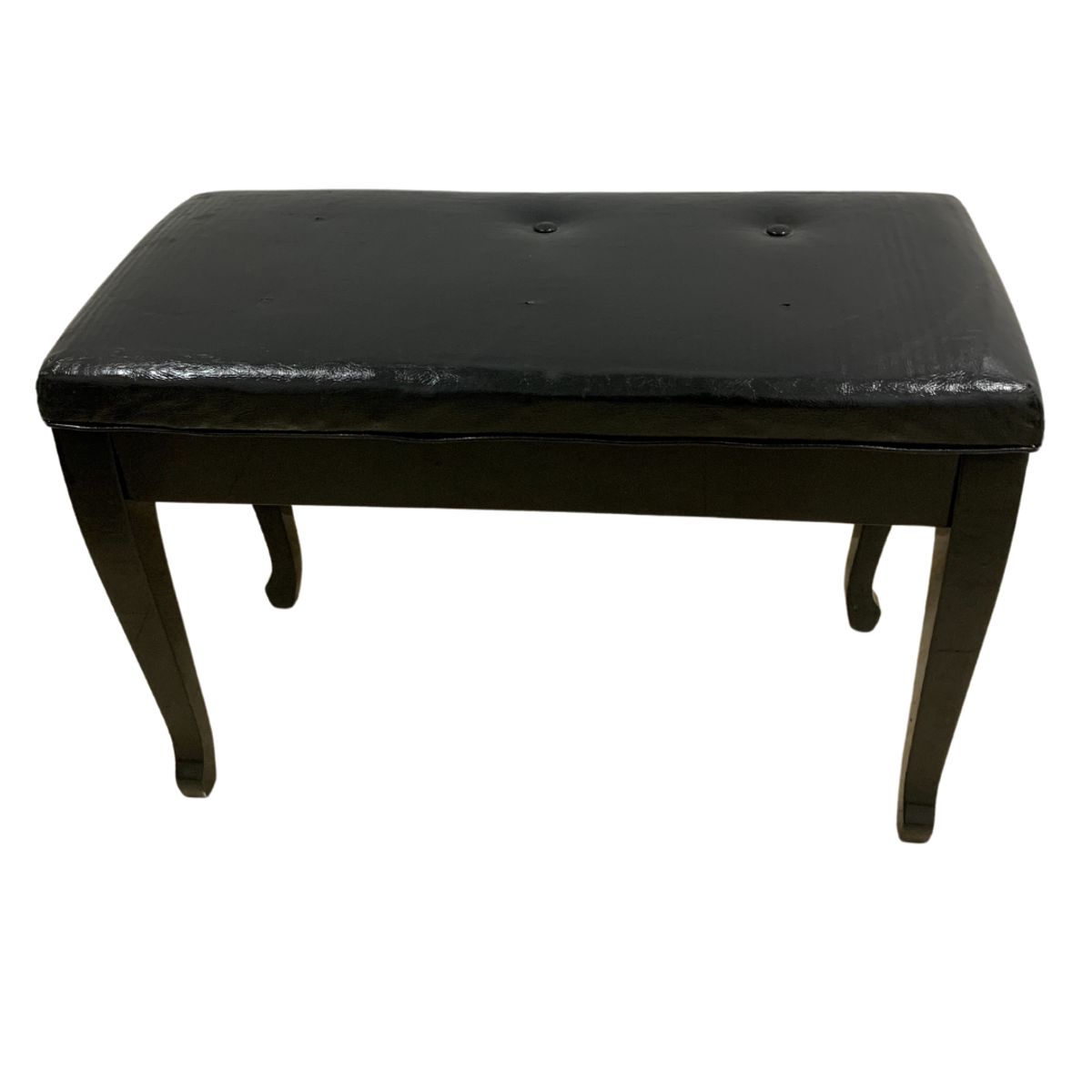 GENERICO - BANQUETA DE BASE DE MADERA PATAS CURVEADAS DE MADERA COLOR NEGRO