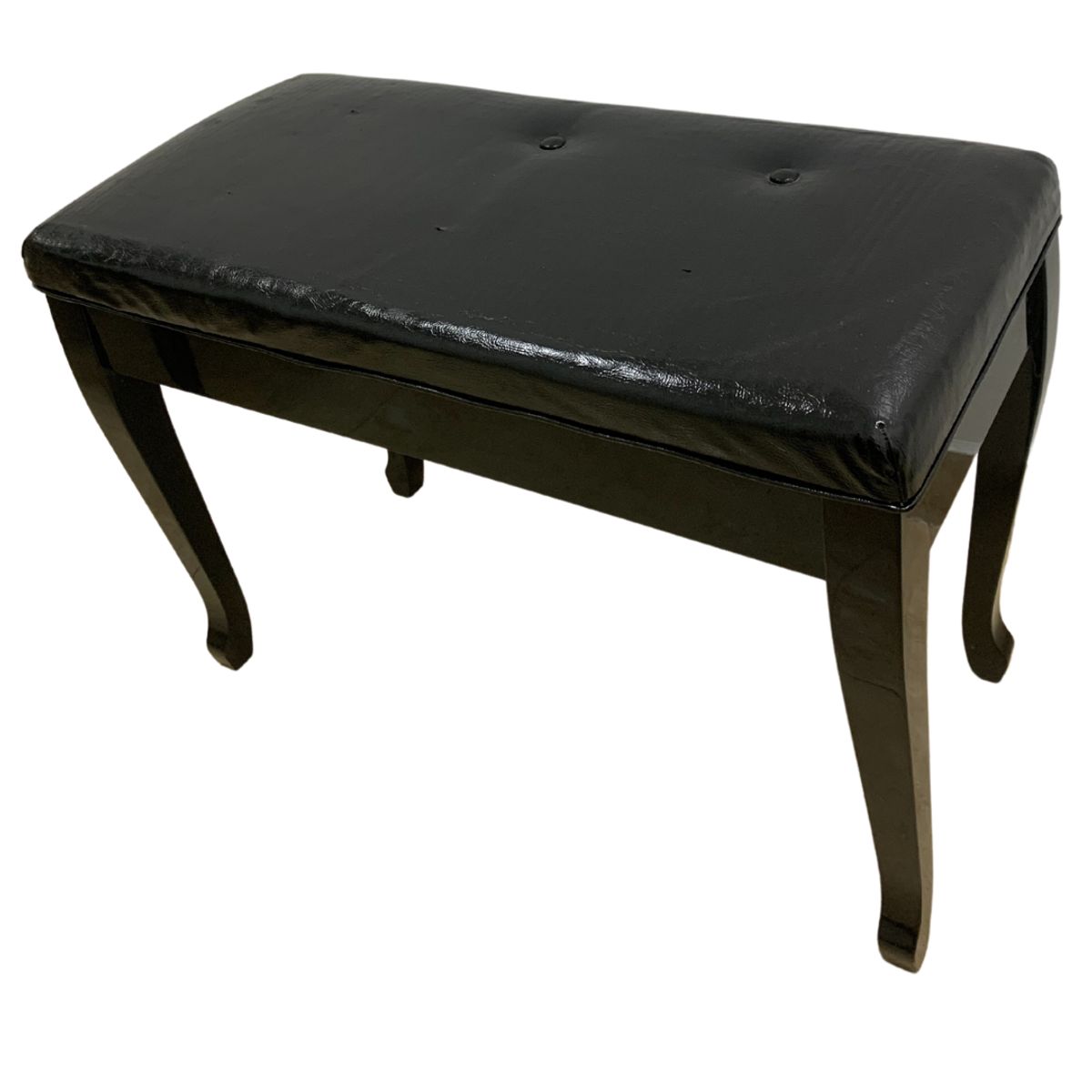 GENERICO - BANQUETA DE BASE DE MADERA PATAS CURVEADAS DE MADERA COLOR NEGRO