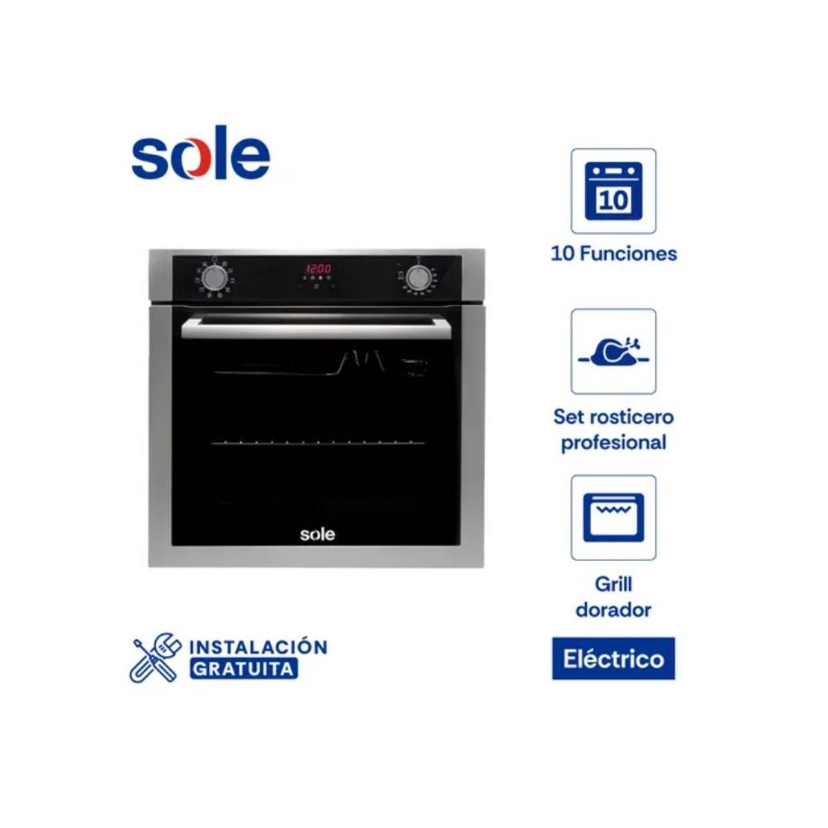SOLE - Horno Eléctrico Empotrable Sole SOLHO012V2 73L