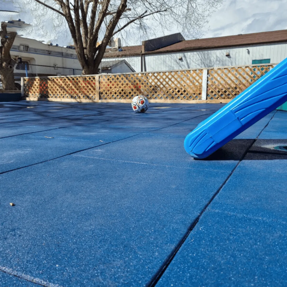 QRUBBER - Loseta De Caucho Color Azul 50cm x 50cm x 25mm