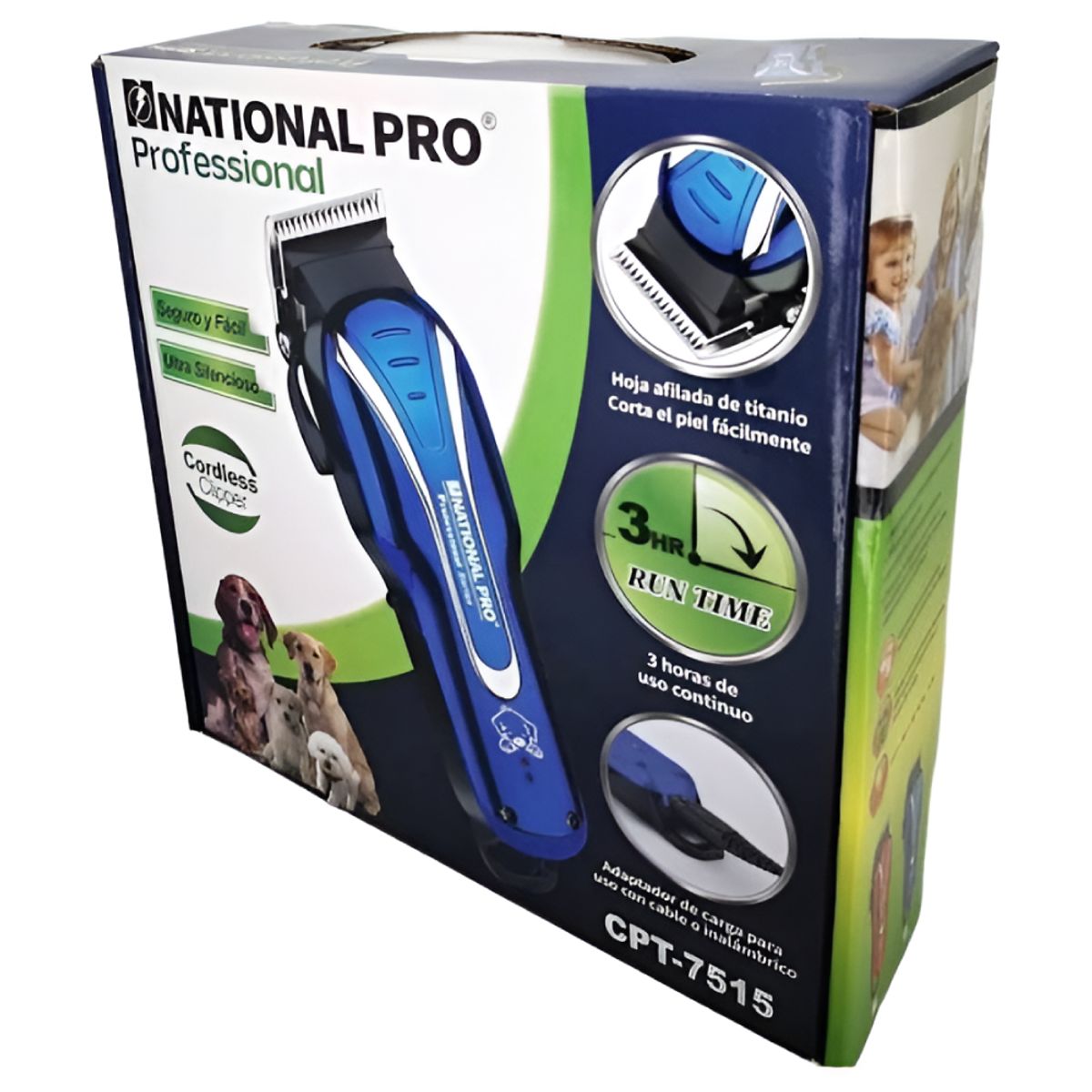 NATIONAL - Cortapelos de Mascotas National Pro Digital CPT-7928 Azul