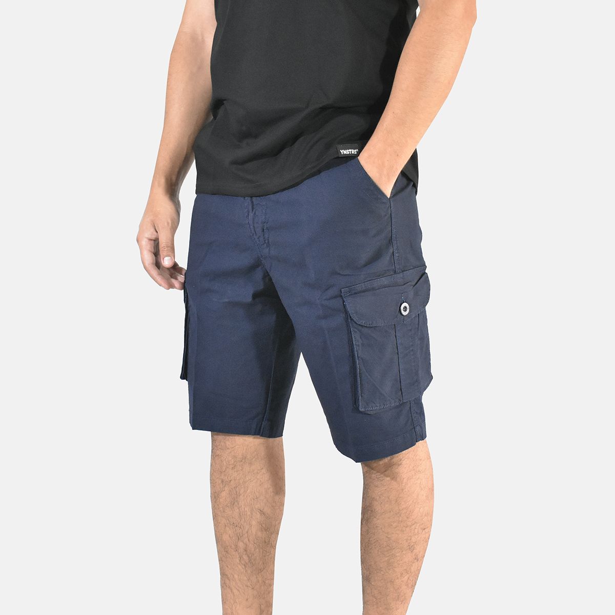 YONISTERS CLOTHING - Short Drill Cargo Stretch Yonisters Clothing Azul Acero