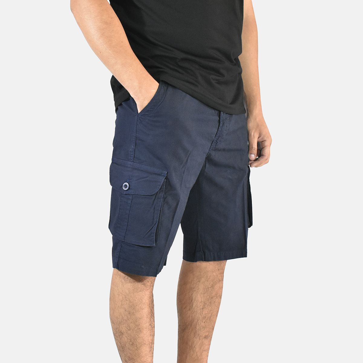 YONISTERS CLOTHING - Short Drill Cargo Stretch Yonisters Clothing Azul Acero