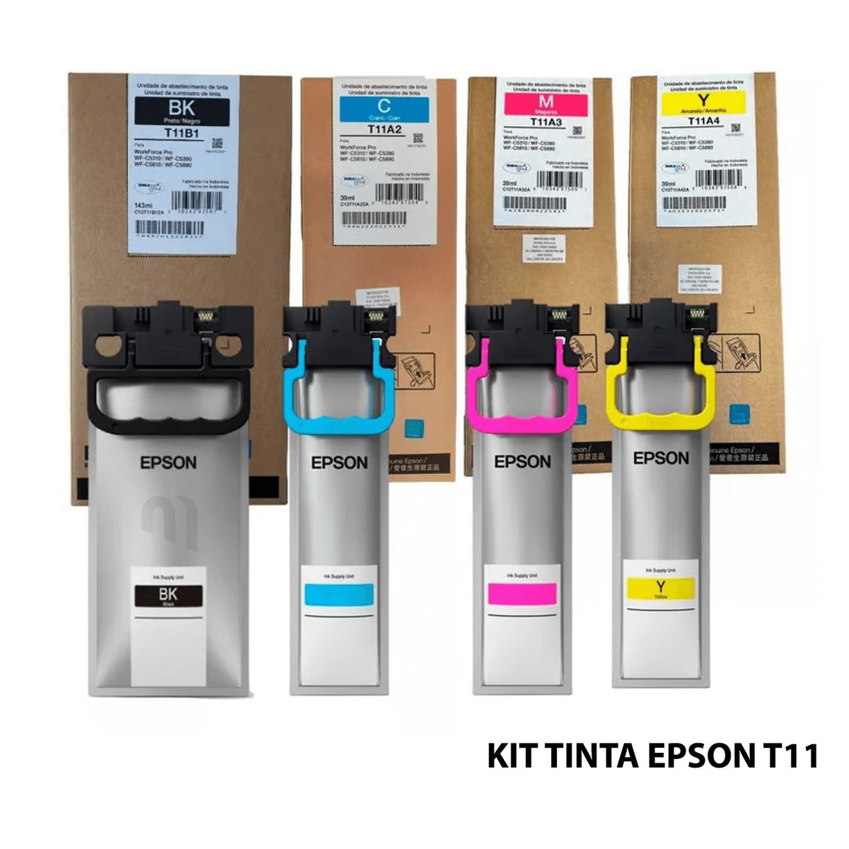 EPSON - PACK DE TINTA EPSON T11B T11A NEGRO Y COLOR para WorkForce WF-C5810 WF-C5890 WF-C5891