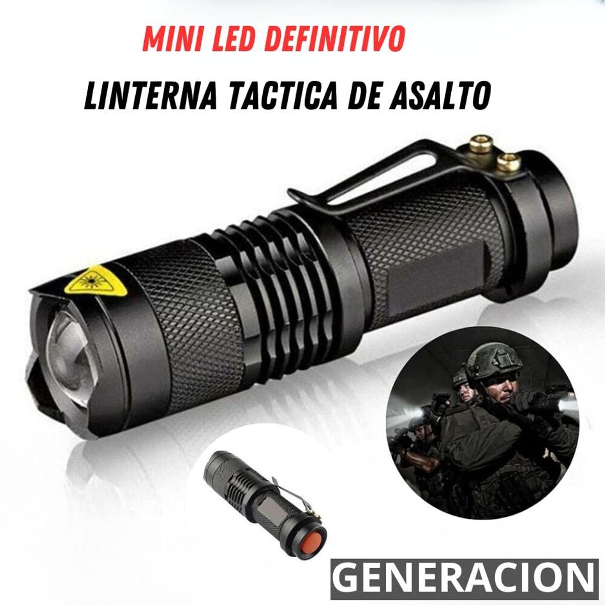 OEM - Linterna compacta de bolsillo Recargable Zoom Telescópico