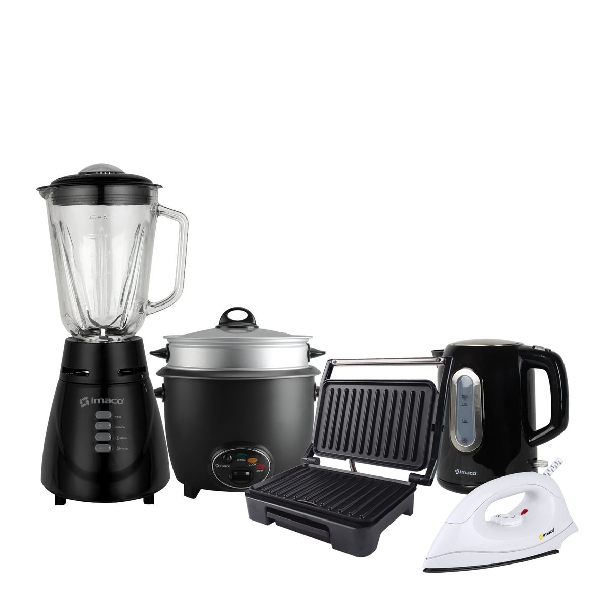IMACO - Pentacombo Licuadora + Hervidor + Olla + Grill + Plancha Imaco