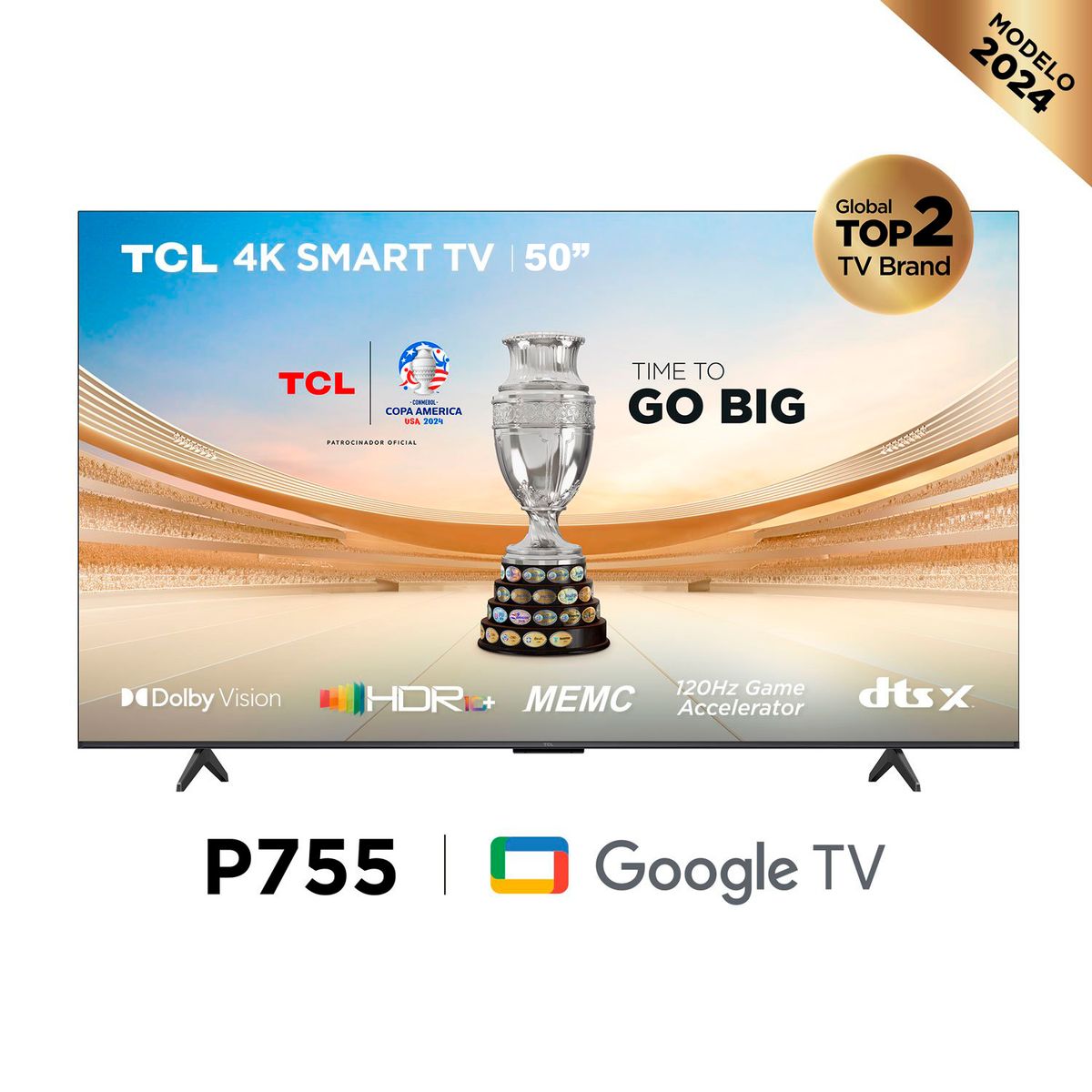 TCL - Televisor TCL Smart UHD 4K 50 Google TV 50P755 Nuevo Modelo - Negro