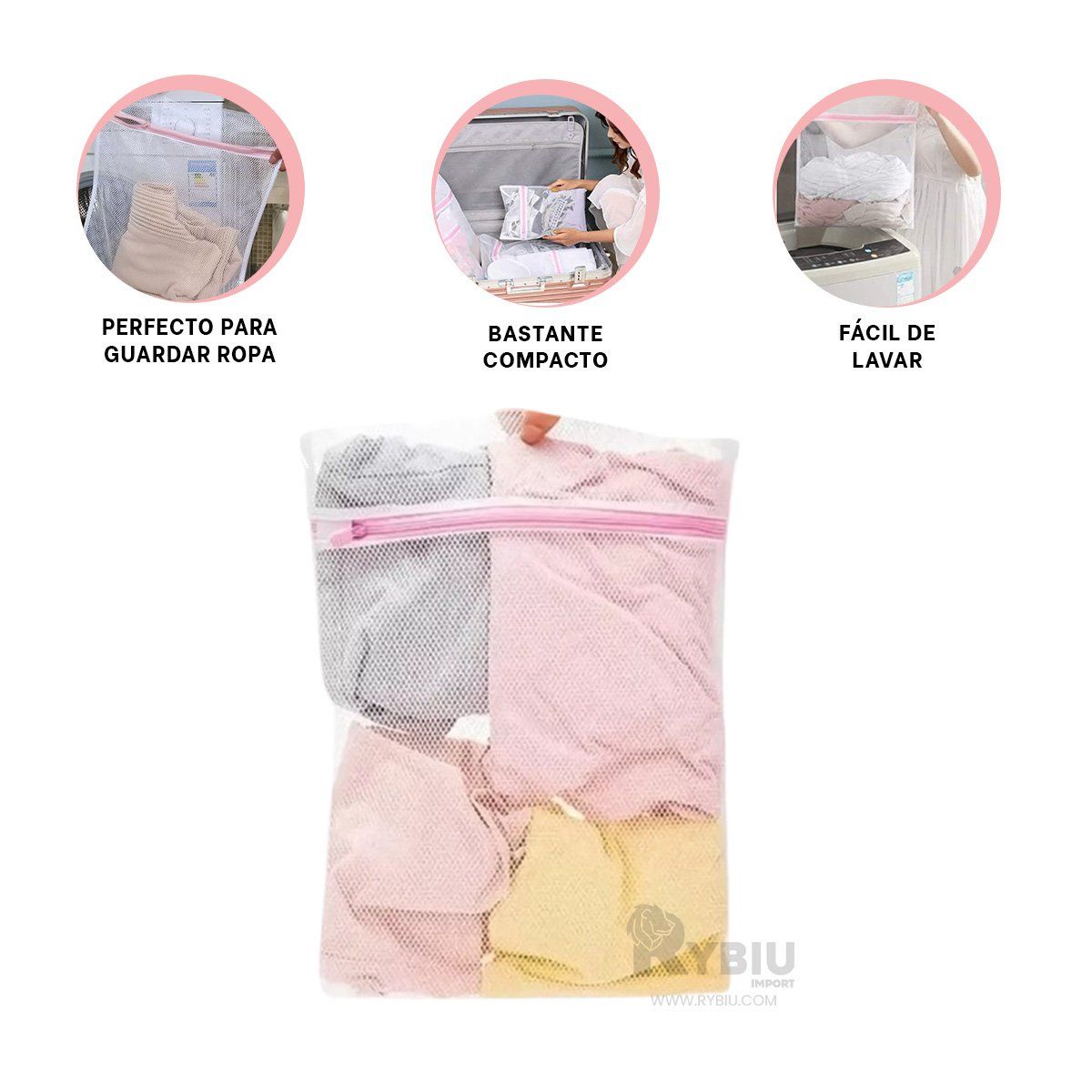 GENERICO - Malla para Lavar y Proteger Ropa Blanco Y+Gift Stickers