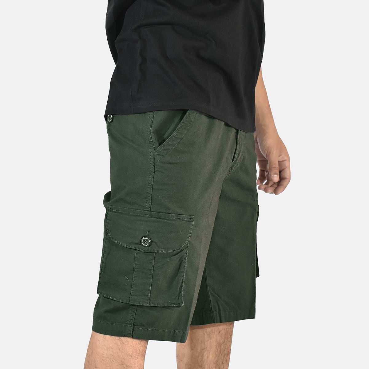 YONISTERS CLOTHING - Short Drill Cargo Stretch Yonisters Clothing Verde