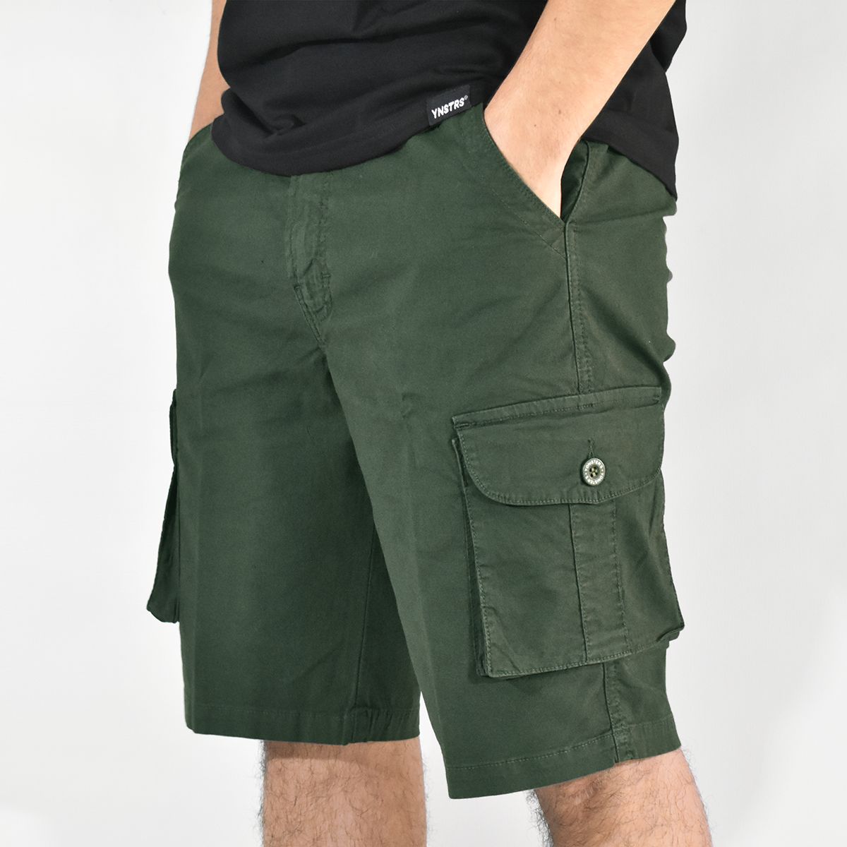 YONISTERS CLOTHING - Short Drill Cargo Stretch Yonisters Clothing Verde