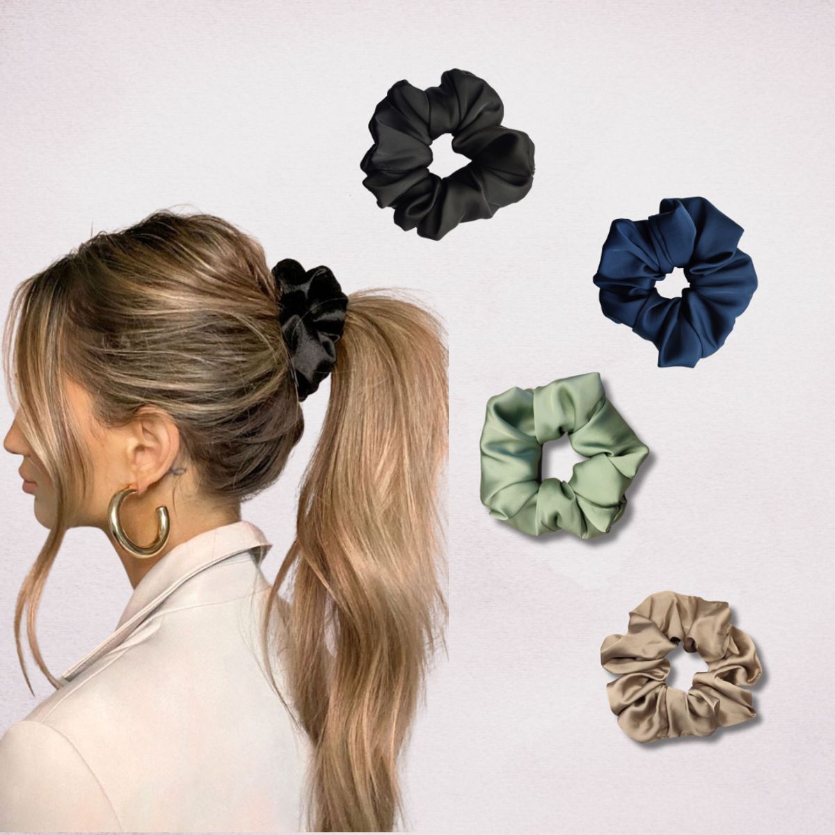 SENSA SILK - Scrunchies de seda tamaño regular no marca ni quiebra el cabello