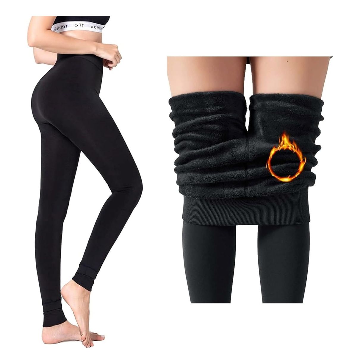 OEM - LEGGINS MUJER CALENTADOR MAS GRUESO CON PELUCHE INVIERNO VIAJE MINA