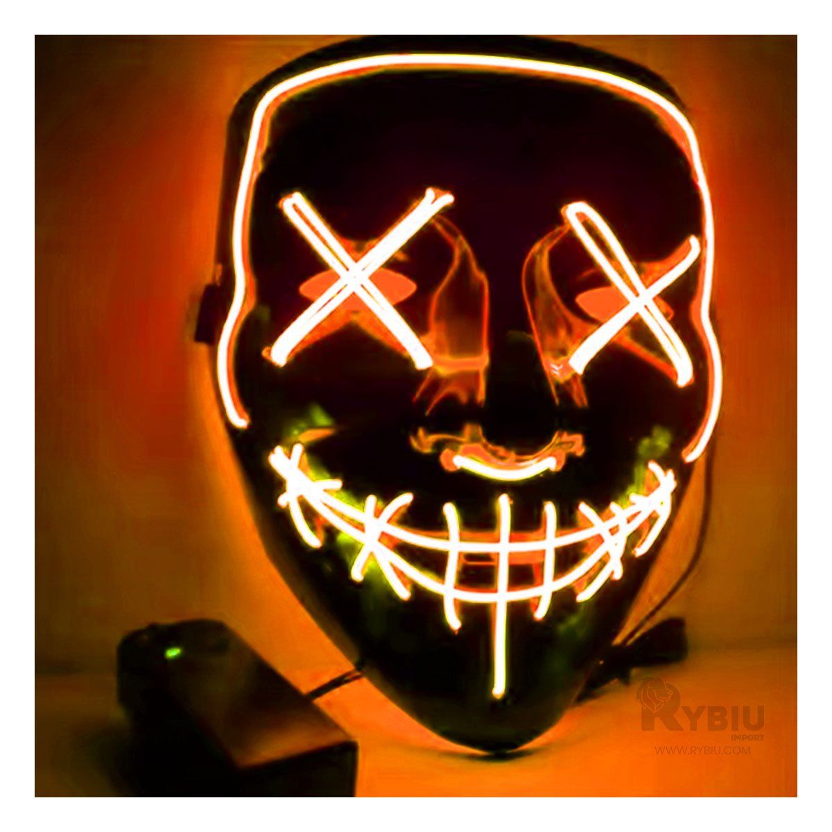 GENERICO - Antifaz para Hallowen Color Naranja Y+Envoltorio de Regalo