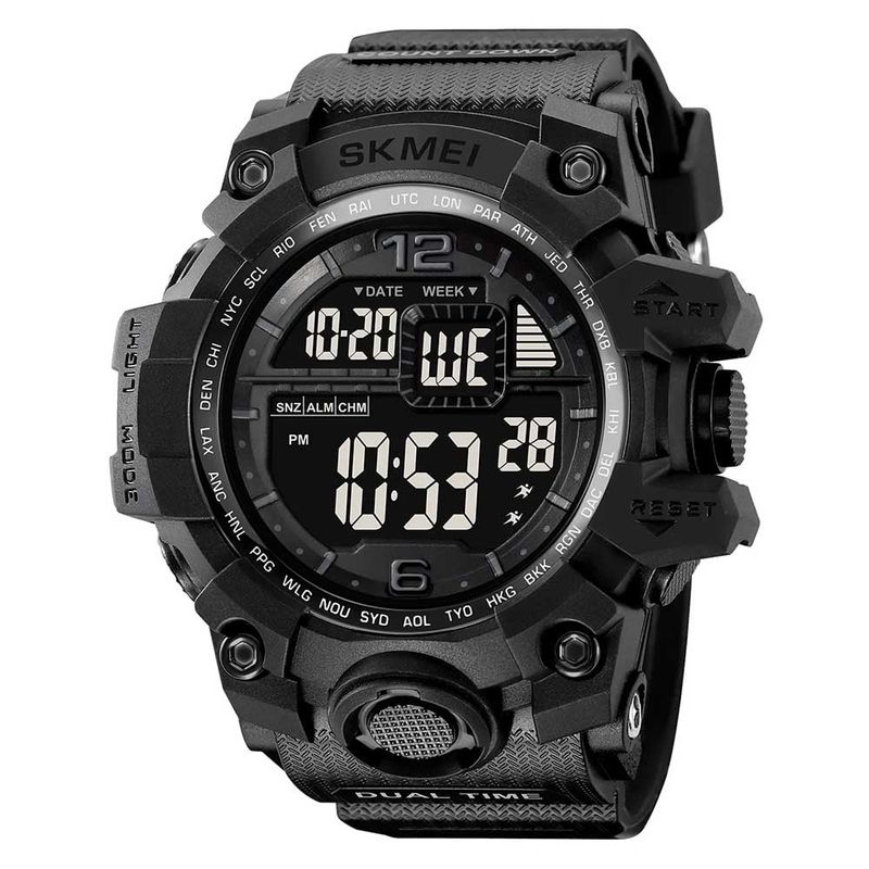 SKMEI - Reloj Skmei 2245 Hombre Digital Deportivo Dual Cronómetro LED - Negro