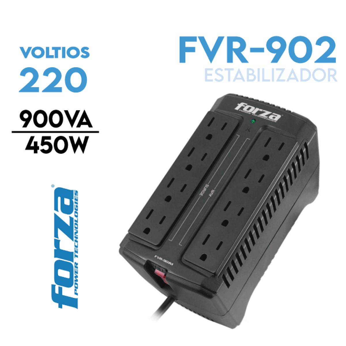 FORZA - Forza FVR-902 900VA 8 tomas - estabilizador